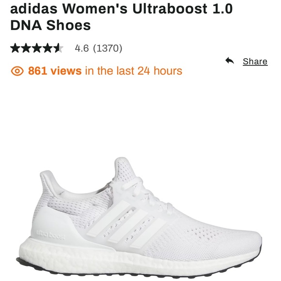 Shoes - Women’s Adidas Ultraboost 1.0 DNA Shoes Size 9 White